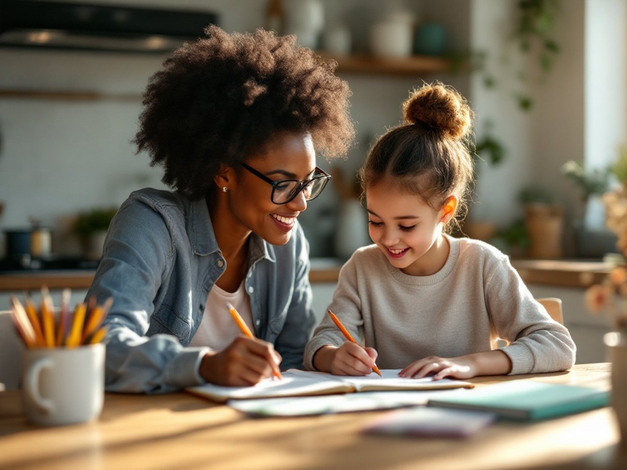 A Teacher Tutors educator working one-on-one with a student at home