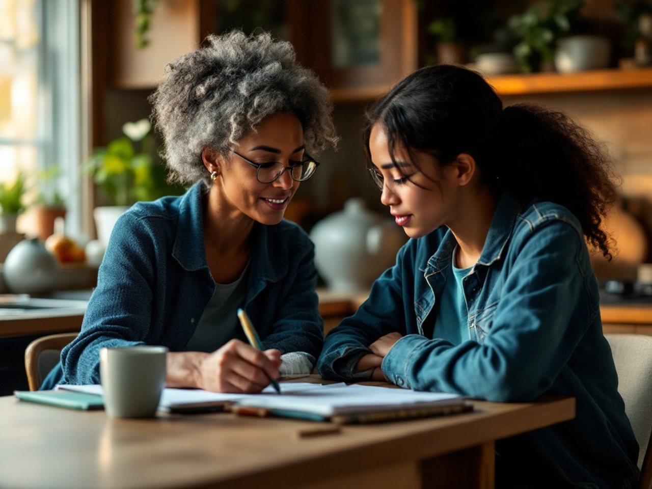 A Teacher Tutors educator working one-on-one with a student at home