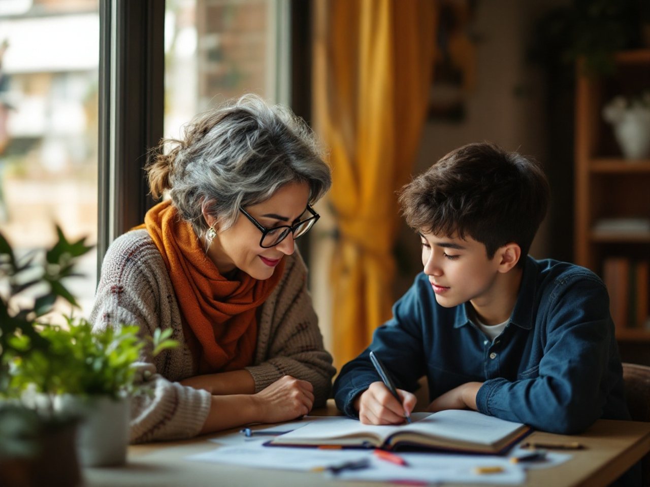 A Teacher Tutors educator working one-on-one with a student at home